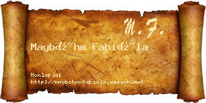 Mayböhm Fabióla névjegykártya